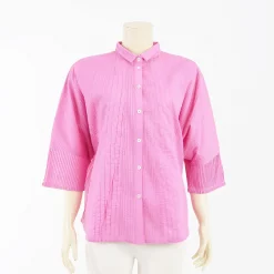 เสื้อเชิ้ตแขนค้างคาว 3 ส่วน ตีเกล็ดแนวดิ่ง - Image 5