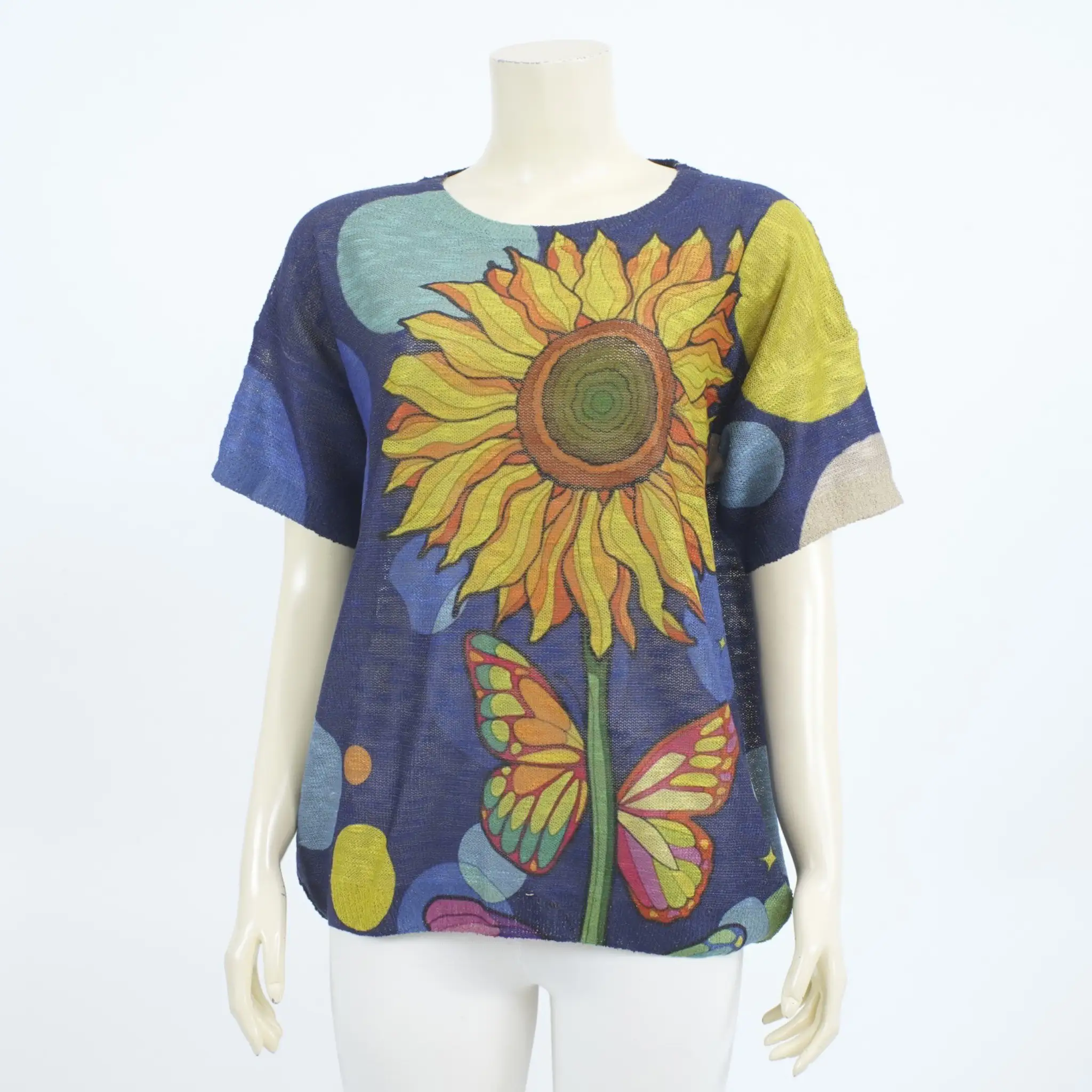 เสื้อคอกลม แขนสั้น ผ้าลินินผสมคอตตอน - Image 4
