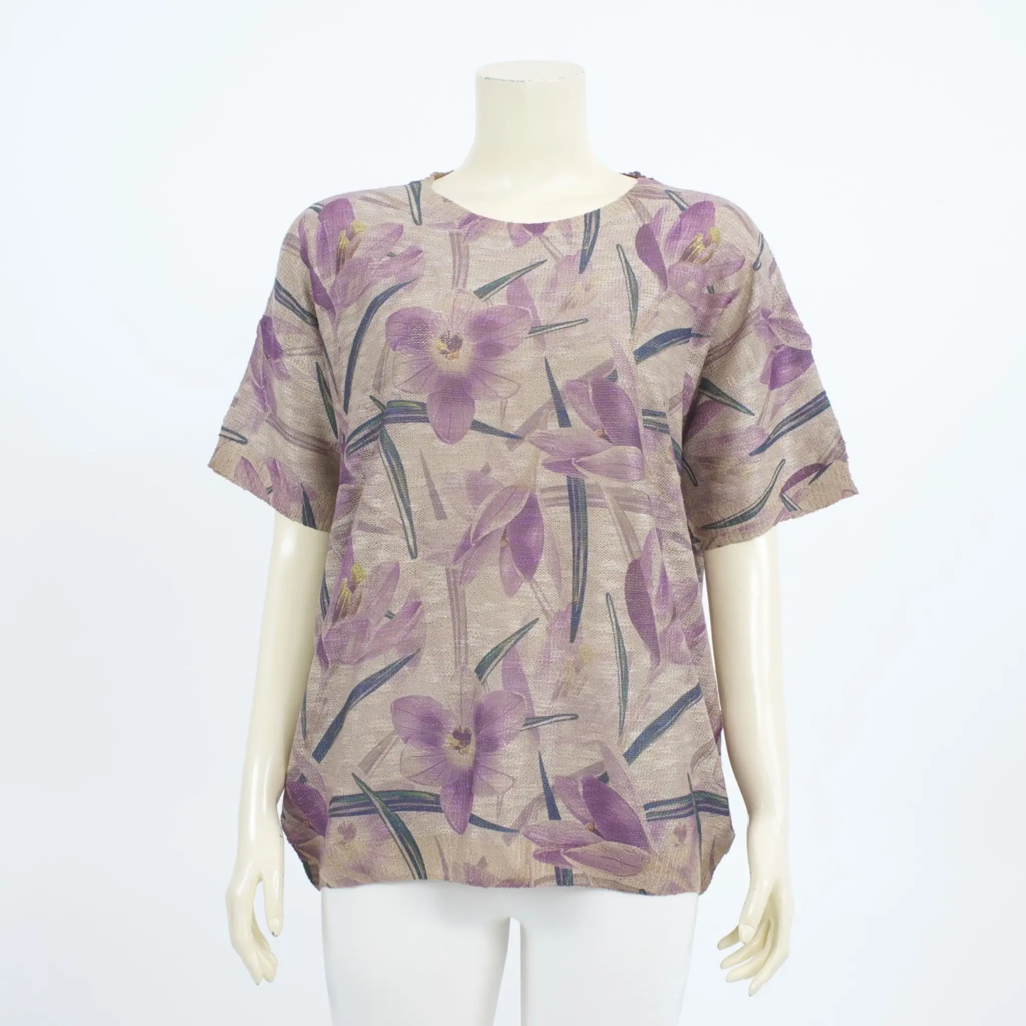 เสื้อคอกลม แขนสั้น ผ้าลินินผสมคอตตอน - Image 3
