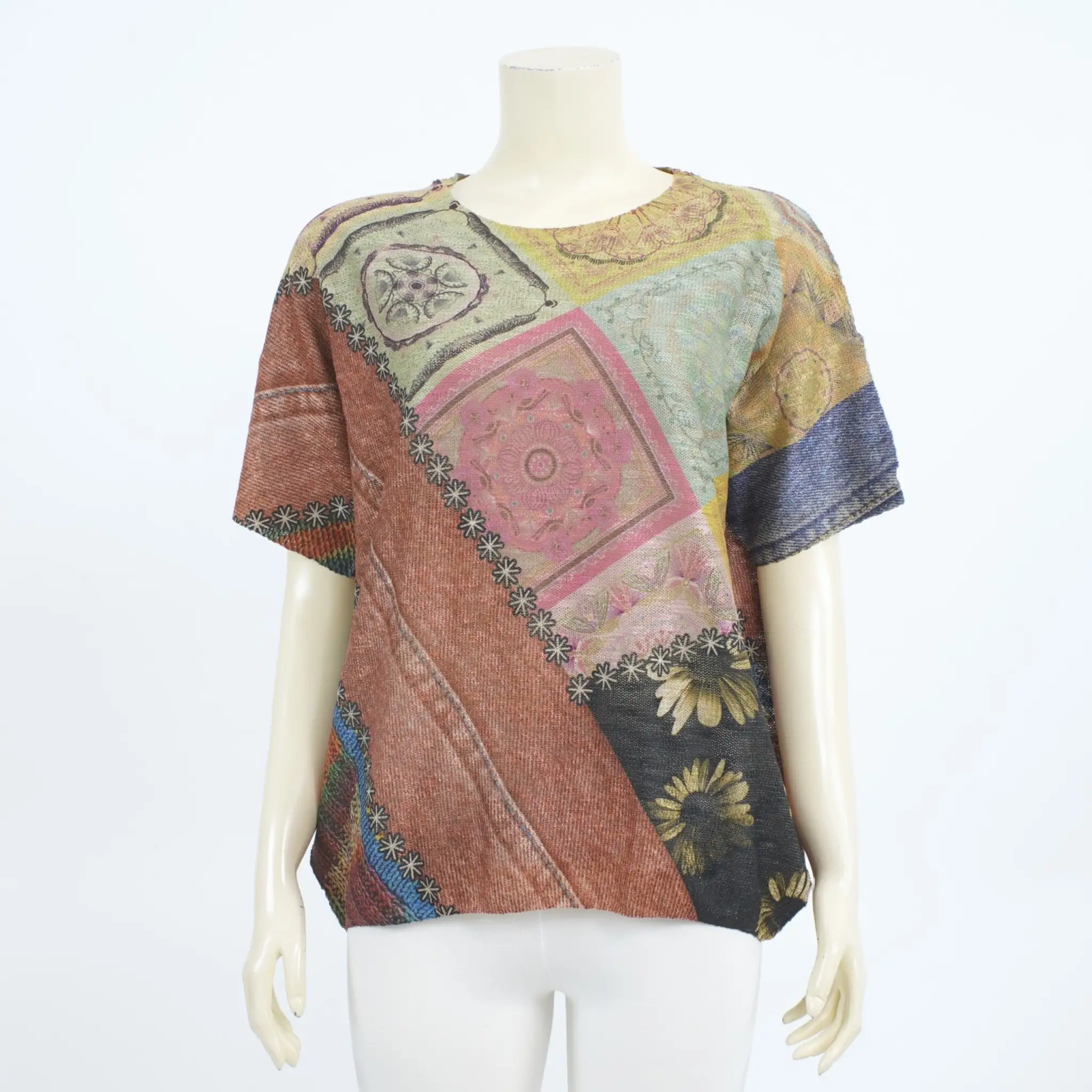 เสื้อคอกลม แขนสั้น ผ้าลินินผสมคอตตอน - Image 2