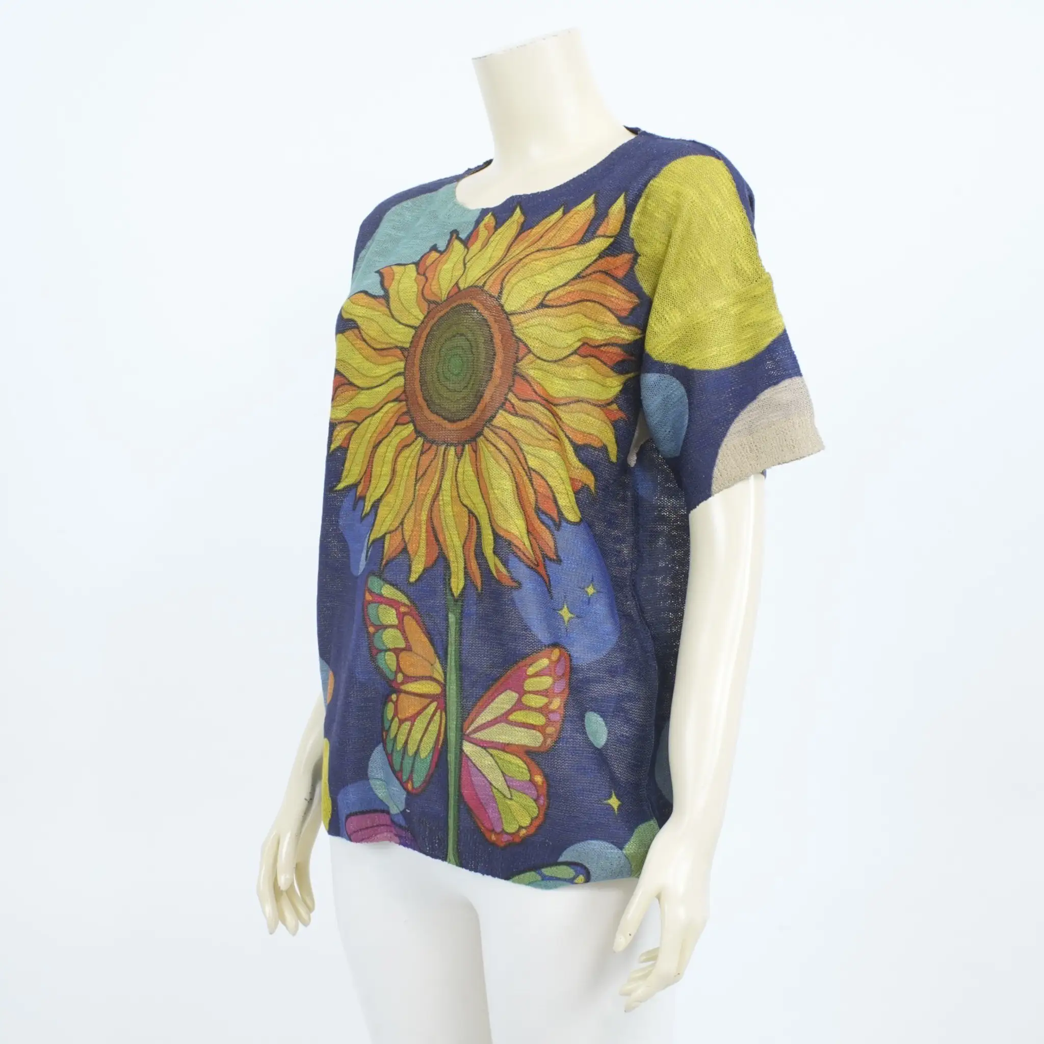 เสื้อคอกลม แขนสั้น ผ้าลินินผสมคอตตอน - Image 5