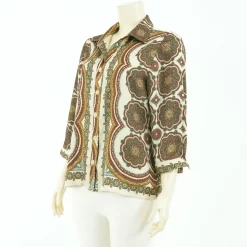 เสื้อเชิ้ต แขนกระบอก 4 ส่วน ผ้าลายสไตล์วินเทจ - Image 5