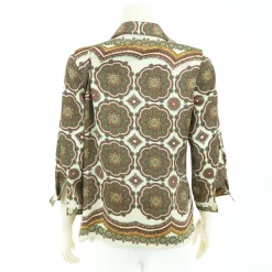 เสื้อเชิ้ต แขนกระบอก 4 ส่วน ผ้าลายสไตล์วินเทจ - Image 3