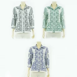 เสื้อเชิ้ตแขนกระบอก 4 ส่วนผ้าลายเพสลีย์