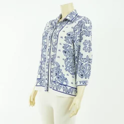 เสื้อเชิ้ตแขนกระบอก 4 ส่วนผ้าลายเพสลีย์ - Image 5
