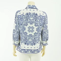 เสื้อเชิ้ตแขนกระบอก 4 ส่วนผ้าลายเพสลีย์ - Image 4