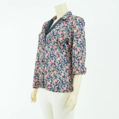 เสื้อเชิ้ตปกฮาวายเทเลอร์ปลายแขนพับทบลายดอกไม้วินเทจ - Image 3