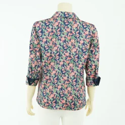 เสื้อเชิ้ตปกฮาวายเทเลอร์ปลายแขนพับทบลายดอกไม้วินเทจ - Image 2