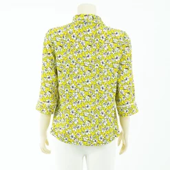 เสื้อเชิ้ตคอปกปีกนกแขนกระบอก 3 ส่วนผ้าลายดอกไม้ป่า - Image 2