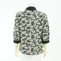 เสื้อคอปกกล้วยหอมแขนพอง 4 ส่วนผ้าลายเพสลีย์ - Image 2