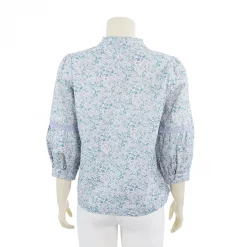 เสื้อคอตั้งแขนพอง 4 ส่วนผ้าลายดอกไม้ - Image 3