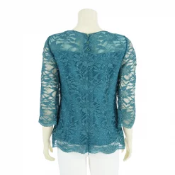 เสื้อคอกลม แขนยาว 4 ส่วน ผ้าลูกไม้แฟนซี ลายดอกไม้ - Image 3