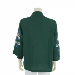 เสื้อคอจีนแขน 4 ส่วน ผ้าลินินปักลายดอกไม้ - Image 5