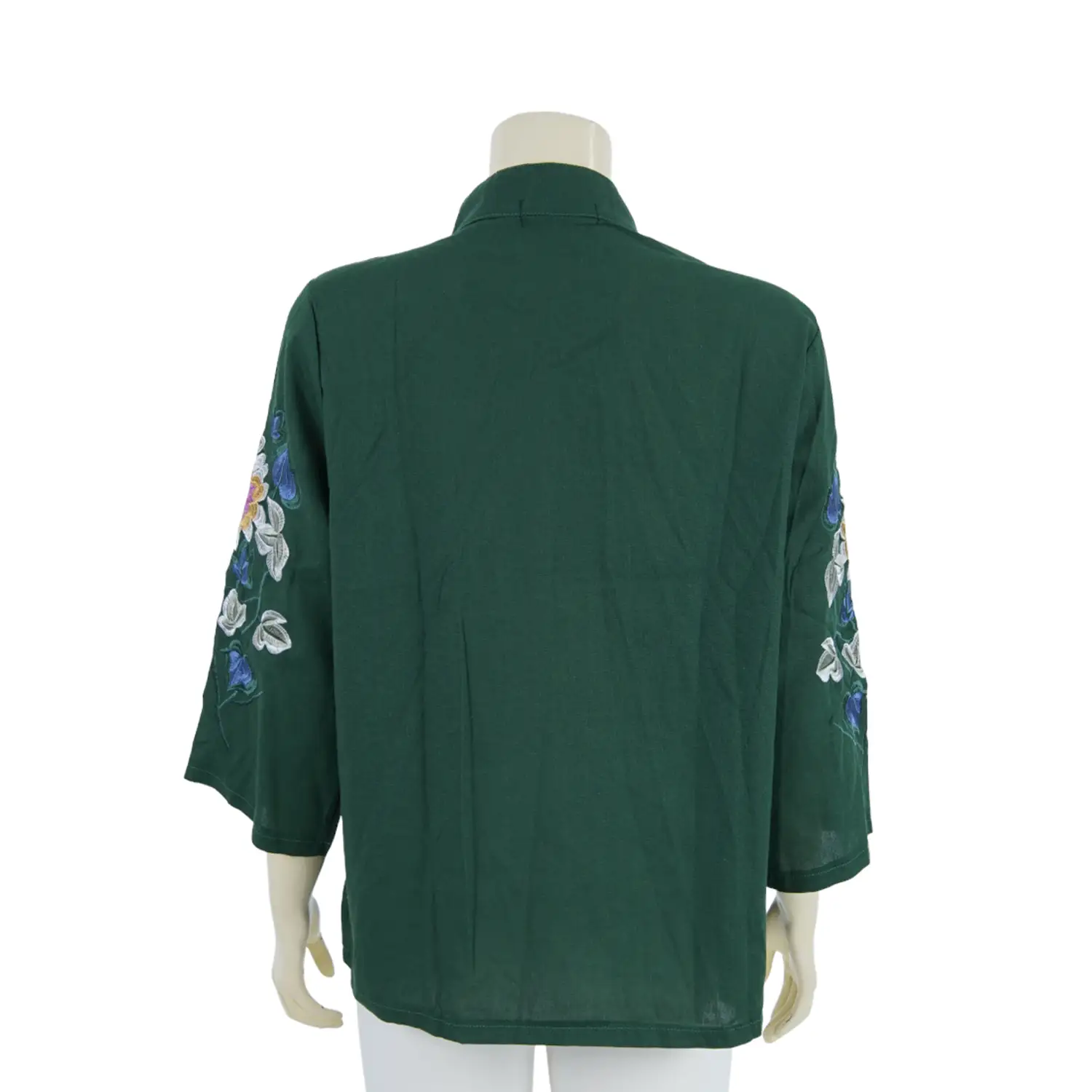 เสื้อคอจีนแขน 4 ส่วน ผ้าลินินปักลายดอกไม้ - Image 5