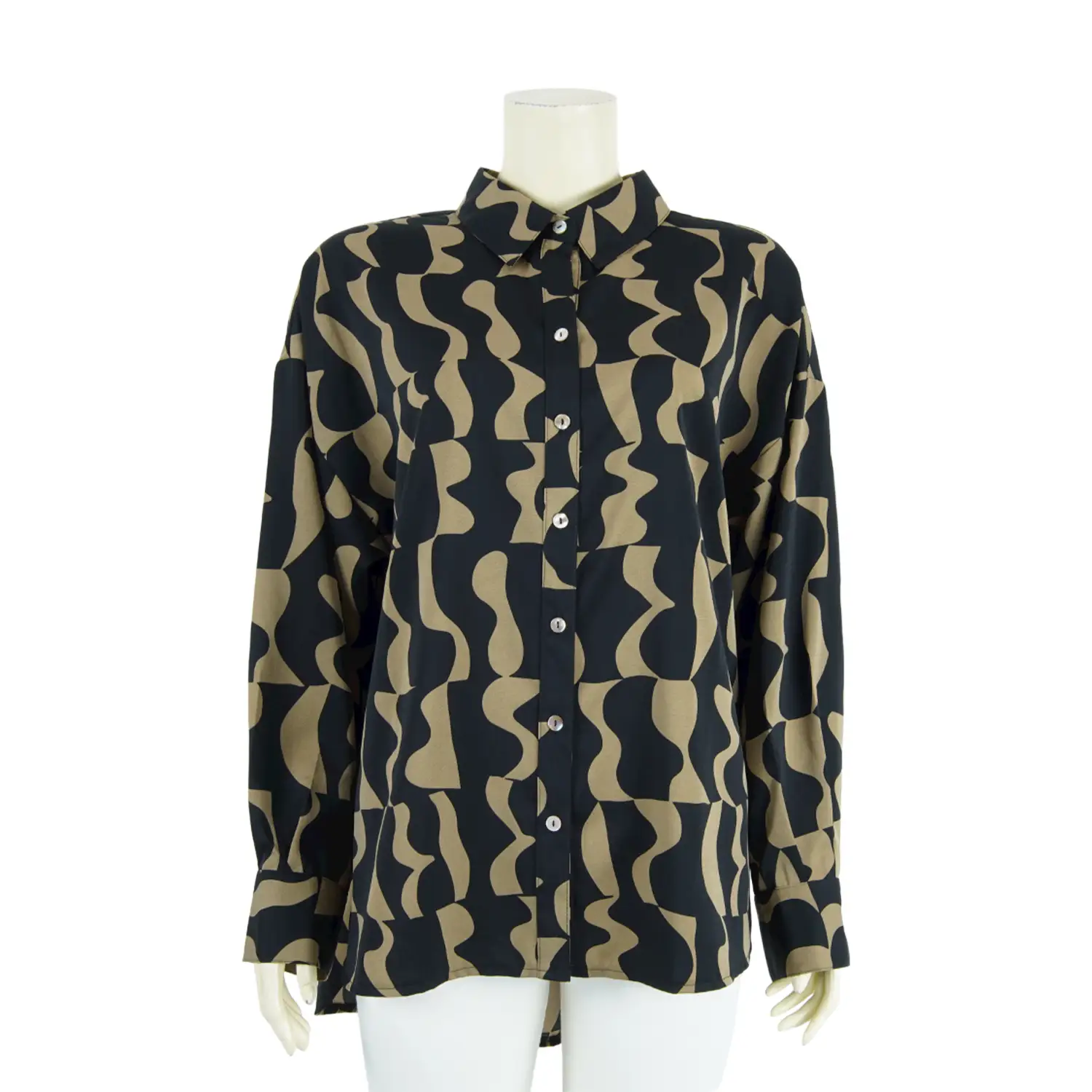 เสื้อเชิ้ต แขนยาว ทรงโอเวอร์ไซซ์ ดีไซน์ไหล่ตก
