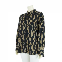 เสื้อเชิ้ต แขนยาว ทรงโอเวอร์ไซซ์ ดีไซน์ไหล่ตก - Image 2
