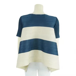 เสื้อคอกลม แขนสั้น ผ้าอัดพลีทลายขวาง - Image 3