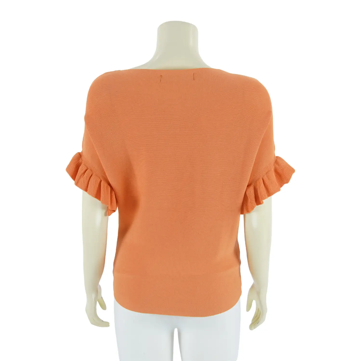 เซตเสื้อคอปาด แขนสั้น ทรงแขนค้างคาว ปลายแขนระบาย ผ้านิตติ้ง 2 ตัว - Image 5
