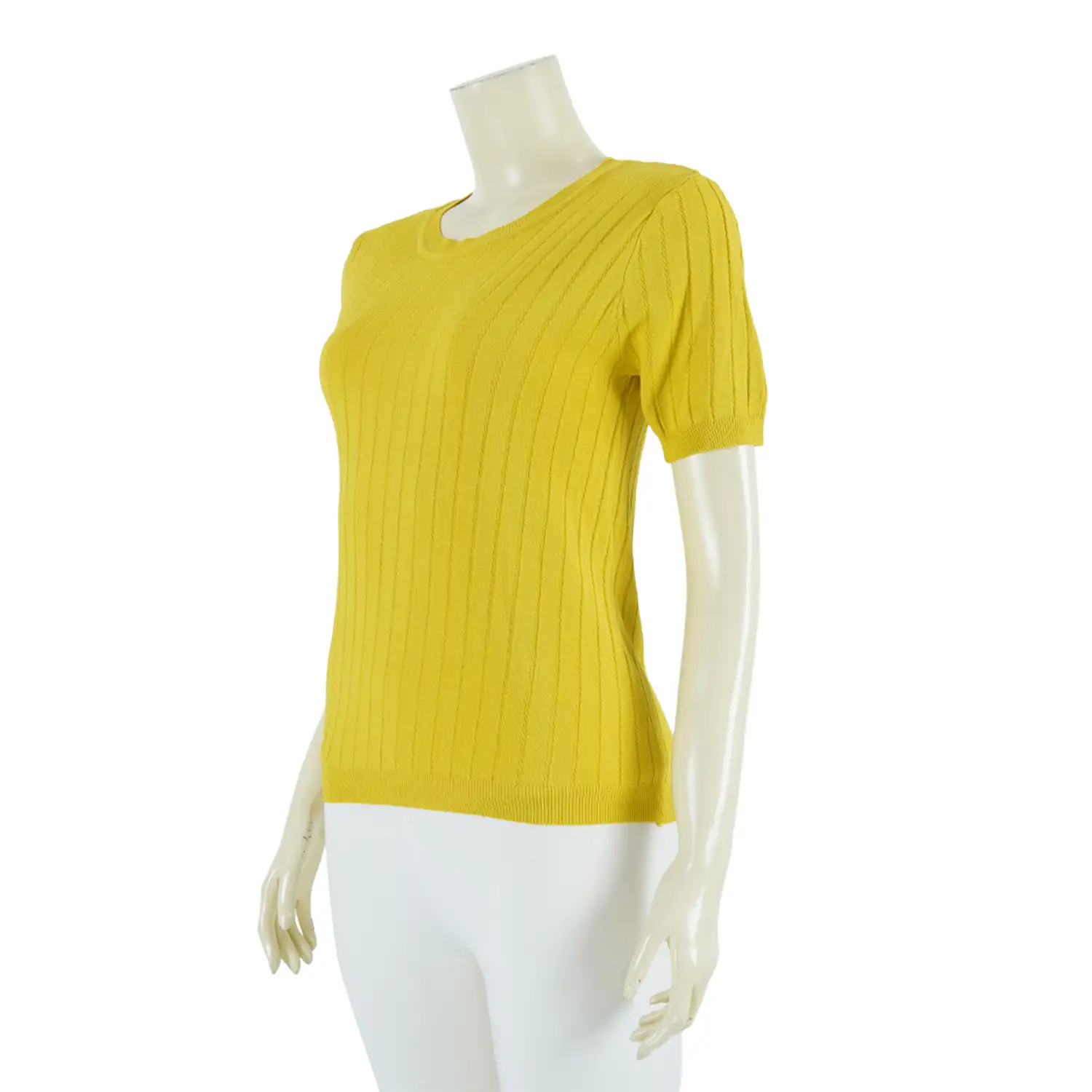 เซตเสื้อคอกลม แขนกระบอกสั้น ปลายแขนจั๊ม ผ้านิตติ้ง 2 ตัว - Image 4