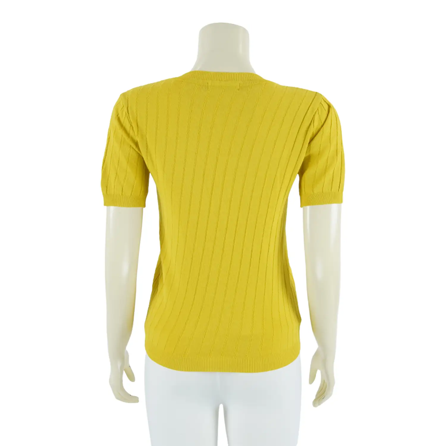 เซตเสื้อคอกลม แขนกระบอกสั้น ปลายแขนจั๊ม ผ้านิตติ้ง 2 ตัว - Image 5