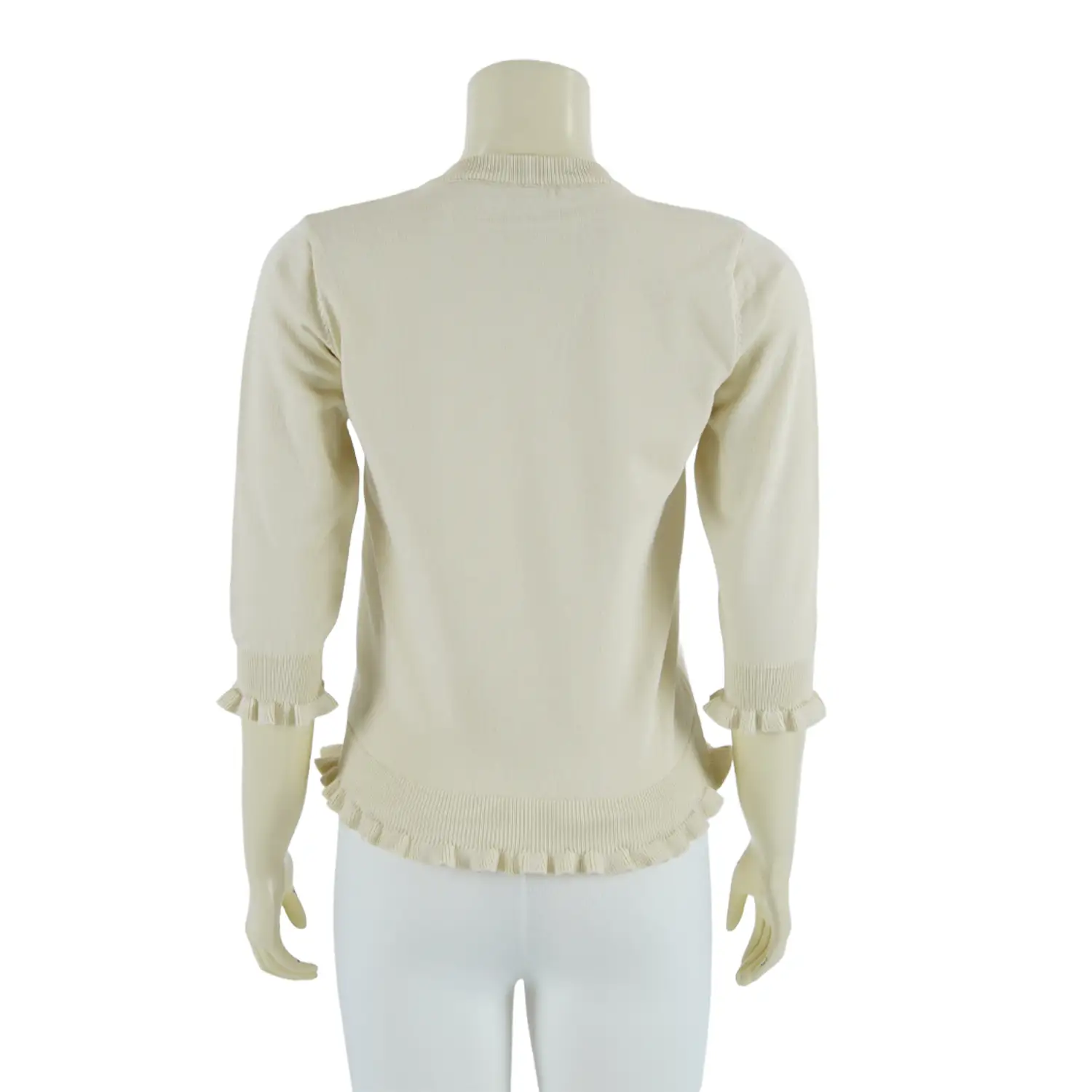 เซตเสื้อคอกลม และเสื้อคอวี แขนกระบอก 4 ส่วน ปลายแขนจั๊ม ผ้านิตติ้ง - Image 7