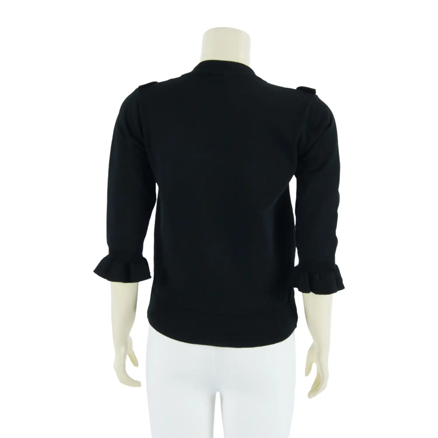 เซตเสื้อคอกลม และเสื้อคอวี แขนกระบอก 4 ส่วน ปลายแขนจั๊ม ผ้านิตติ้ง - Image 4