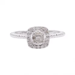 แหวนทองขาว18K  ประดับเพชร ดีไซน์ Fashion Ring