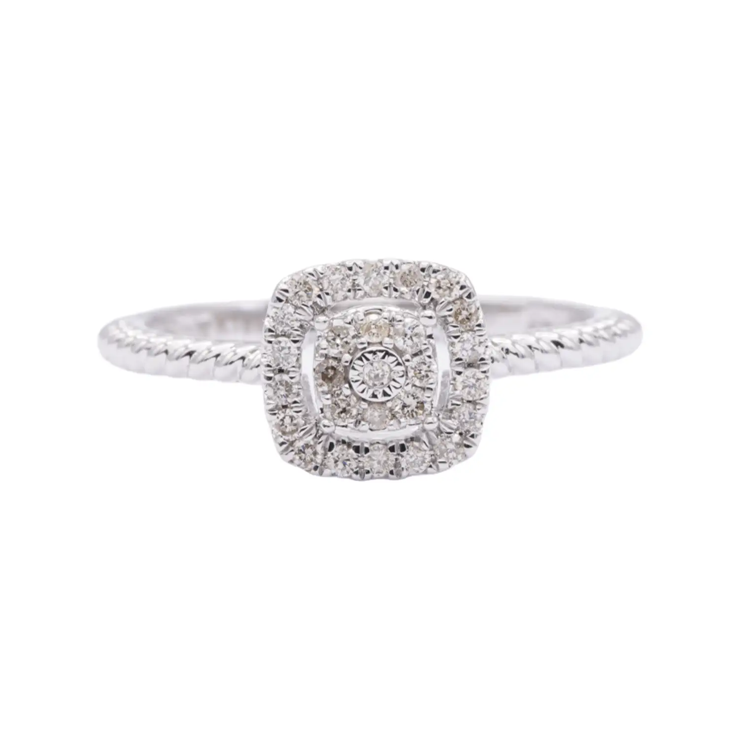 แหวนทองขาว18K ประดับเพชร ดีไซน์ Fashion Ring