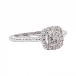 แหวนทองขาว18K ประดับเพชร ดีไซน์ Fashion Ring - Image 2
