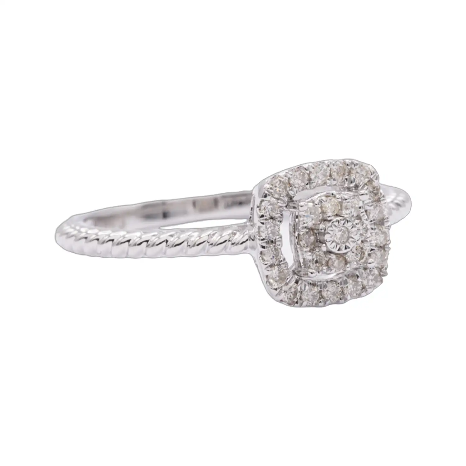 แหวนทองขาว18K ประดับเพชร ดีไซน์ Fashion Ring - Image 2