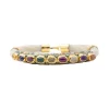 กำไลข้อมือหางช้าง ตัวเรือนเงิน925  ชุบทอง24K  ประดับอัญมณีหลากชนิด