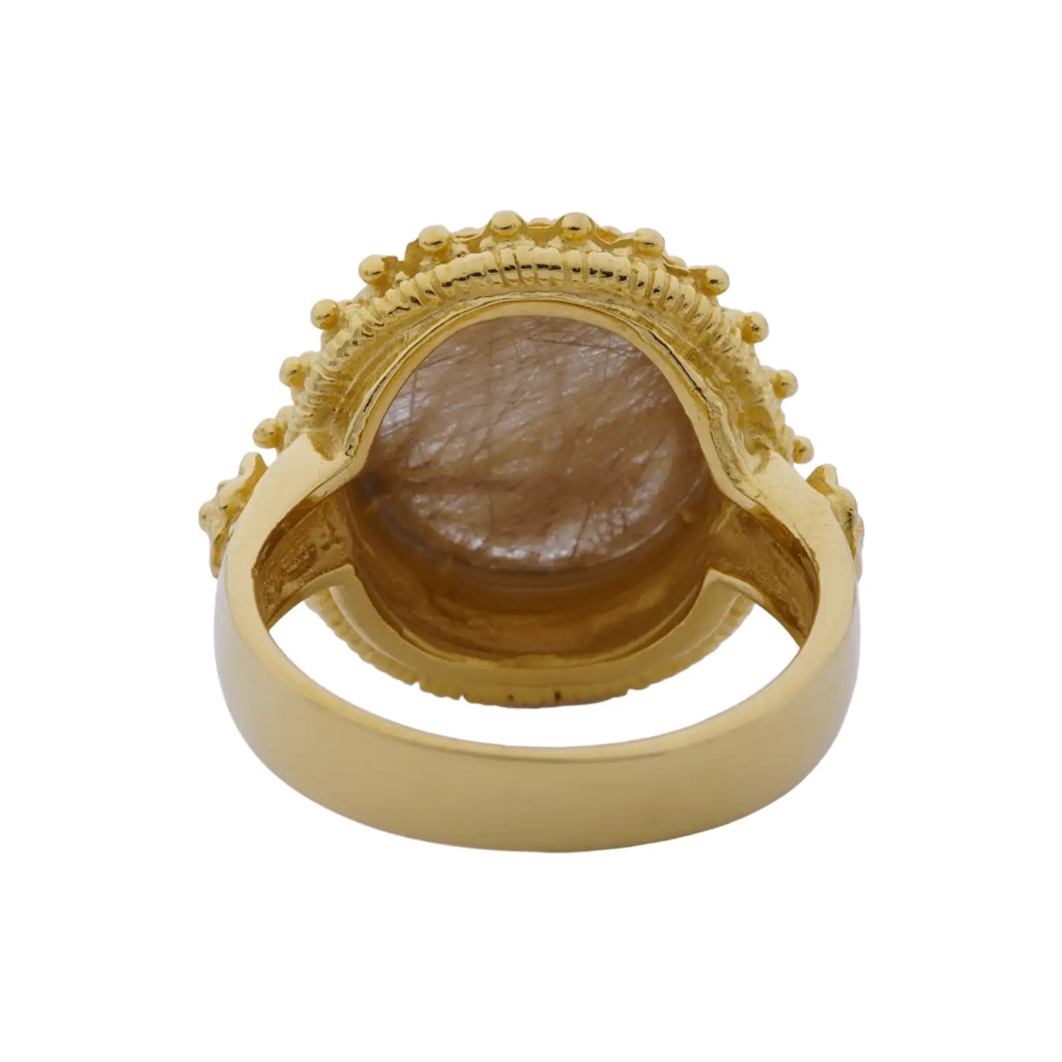 แหวนเงิน925 ชุบทอง24K ประดับควอตซ์ไหมทอง - Image 4