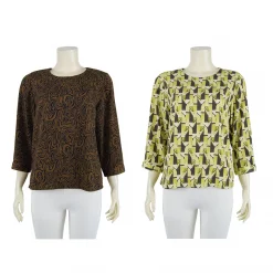 เสื้อคอกลม แขน 4 ส่วน ผ้าพีชสกิน