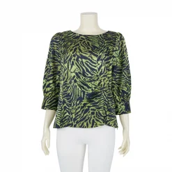 เสื้อคอปาด  แขนพอง 5 ส่วน  ผ้าลาย Animal Print