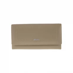 กระเป๋าสตางค์หนังวัว ปั๊มลาย Saffiano แบบยาว ดีไซน์ฝาปิดกระดุมแม่เหล็ก - Image 2