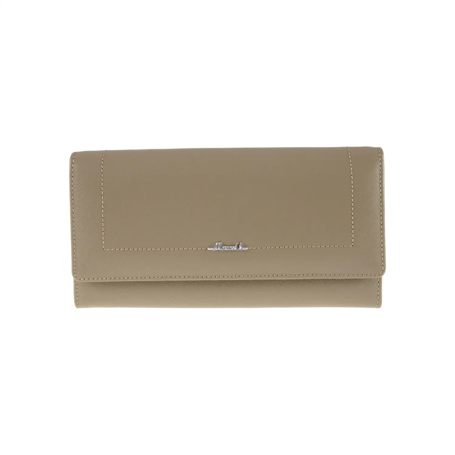 กระเป๋าสตางค์หนังวัว ปั๊มลาย Saffiano แบบยาว ดีไซน์ฝาปิดกระดุมแม่เหล็ก - Image 2