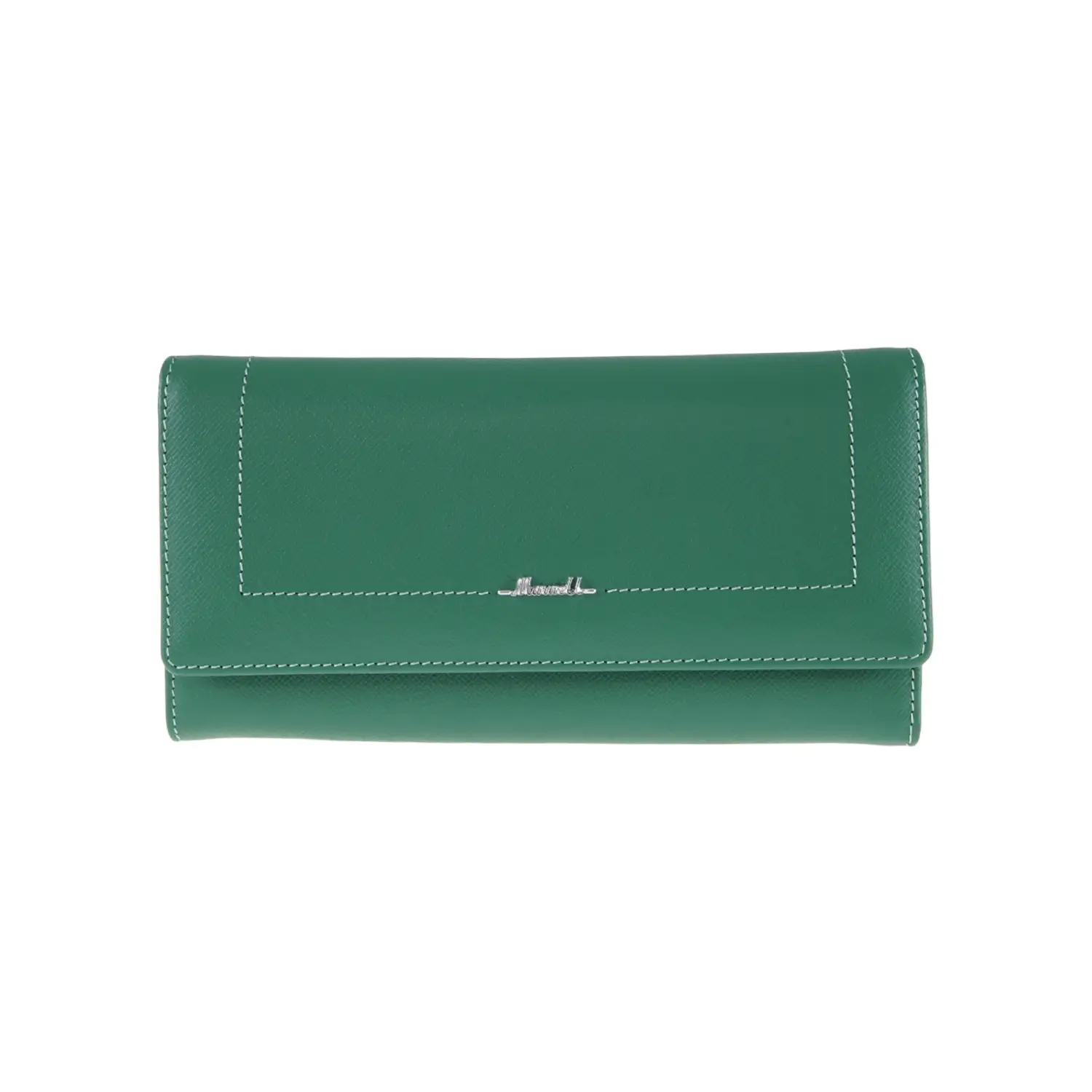 กระเป๋าสตางค์หนังวัว ปั๊มลาย Saffiano แบบยาว ดีไซน์ฝาปิดกระดุมแม่เหล็ก - Image 4