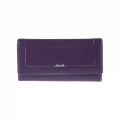 กระเป๋าสตางค์หนังวัว ปั๊มลาย Saffiano แบบยาว ดีไซน์ฝาปิดกระดุมแม่เหล็ก - Image 5