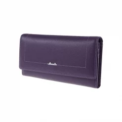 กระเป๋าสตางค์หนังวัว ปั๊มลาย Saffiano แบบยาว ดีไซน์ฝาปิดกระดุมแม่เหล็ก - Image 6