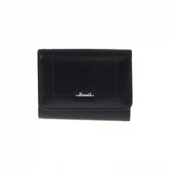 กระเป๋าสตางค์หนังวัว ปั๊มลาย Saffiano แบบสั้น ดีไซน์ฝาปิดกระดุมแม่เหล็ก - Image 2