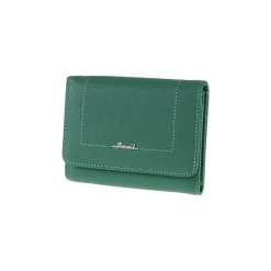 กระเป๋าสตางค์หนังวัว ปั๊มลาย Saffiano แบบสั้น ดีไซน์ฝาปิดกระดุมแม่เหล็ก - Image 6