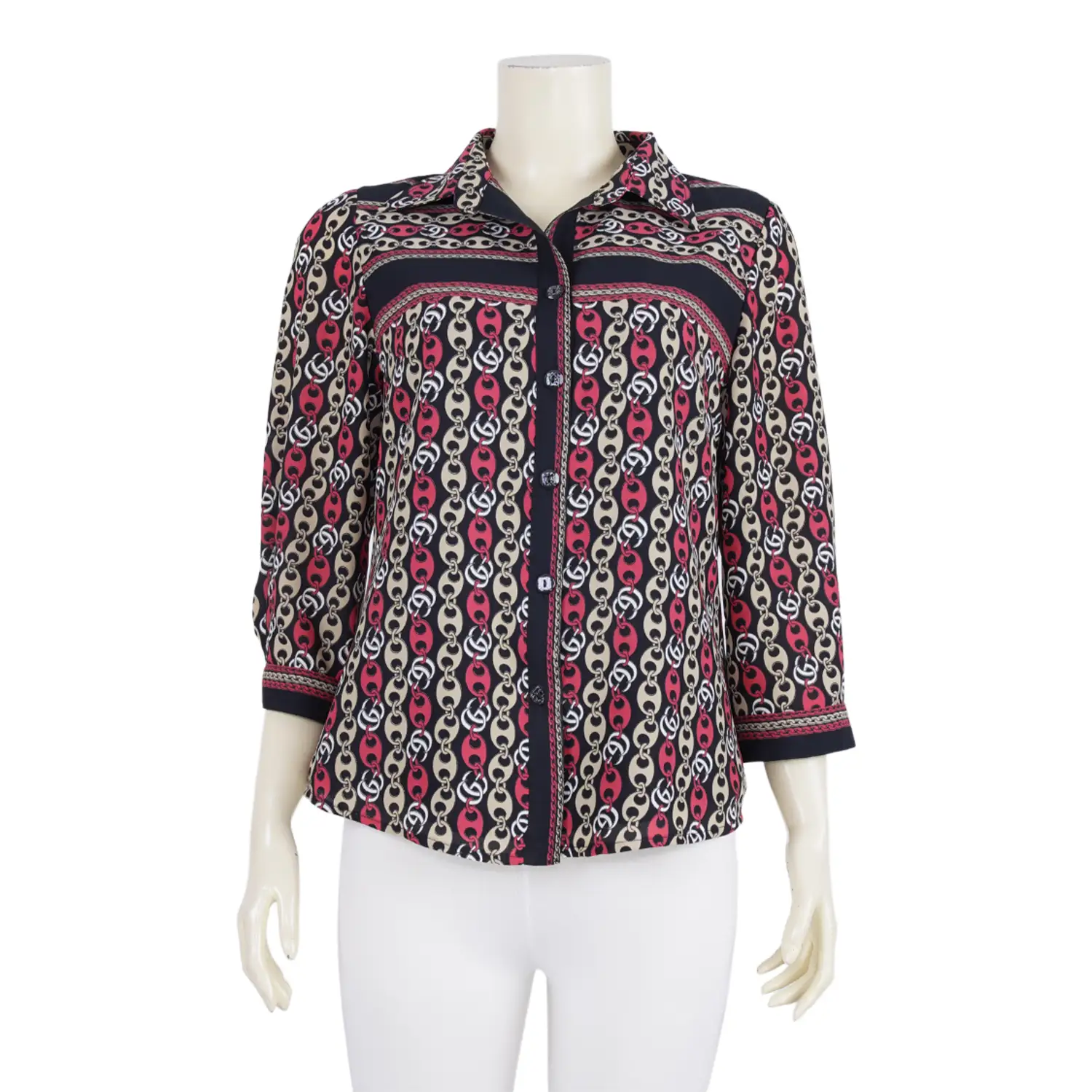 เสื้อเชิ้ต แขน 4 ส่วน ลายสร้อยและโซ่ - Image 3