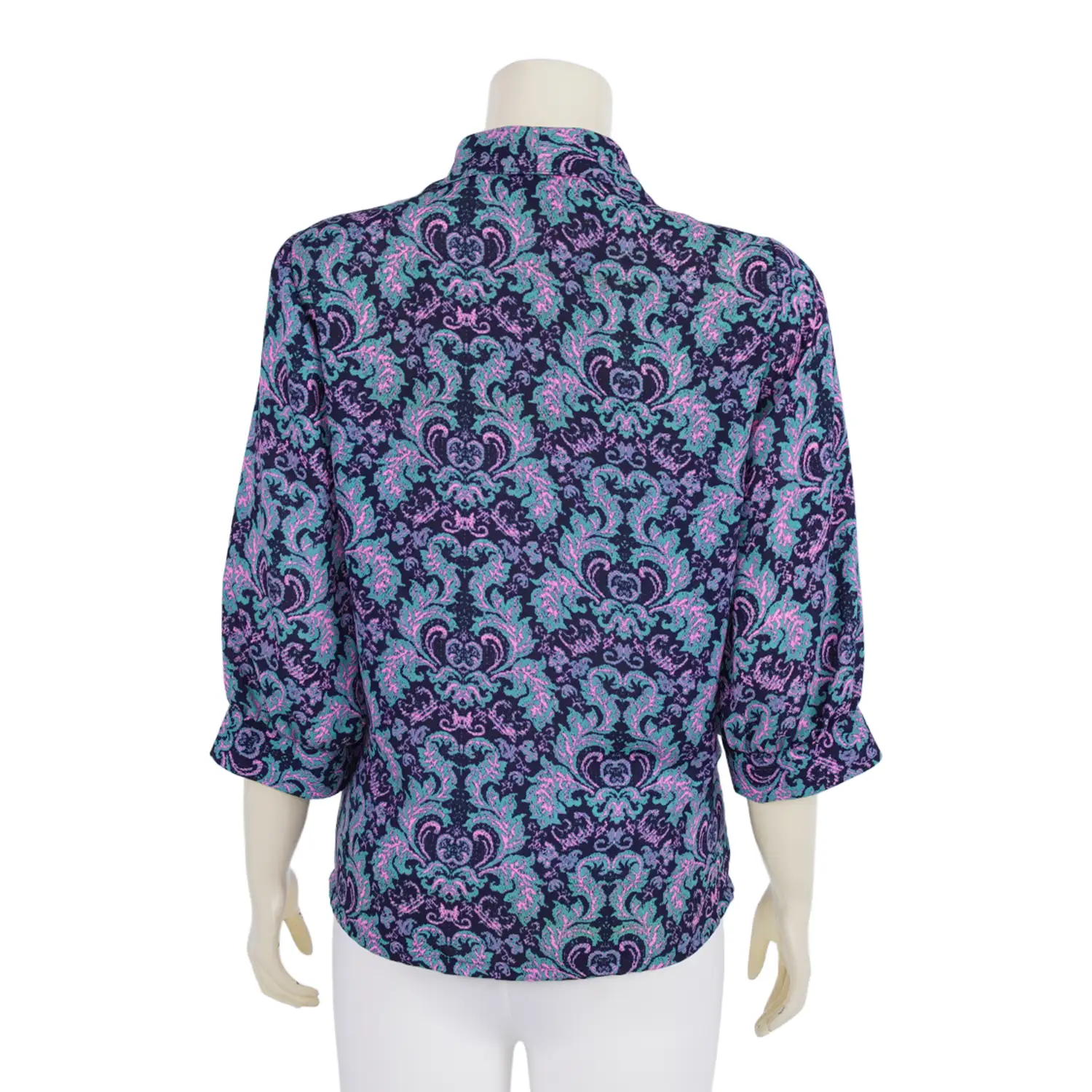 เสื้อเชิ้ตคอปกปีกนก แต่งเลื่อม แขน 3 ส่วน ลายไทย วินเทจ - Image 3