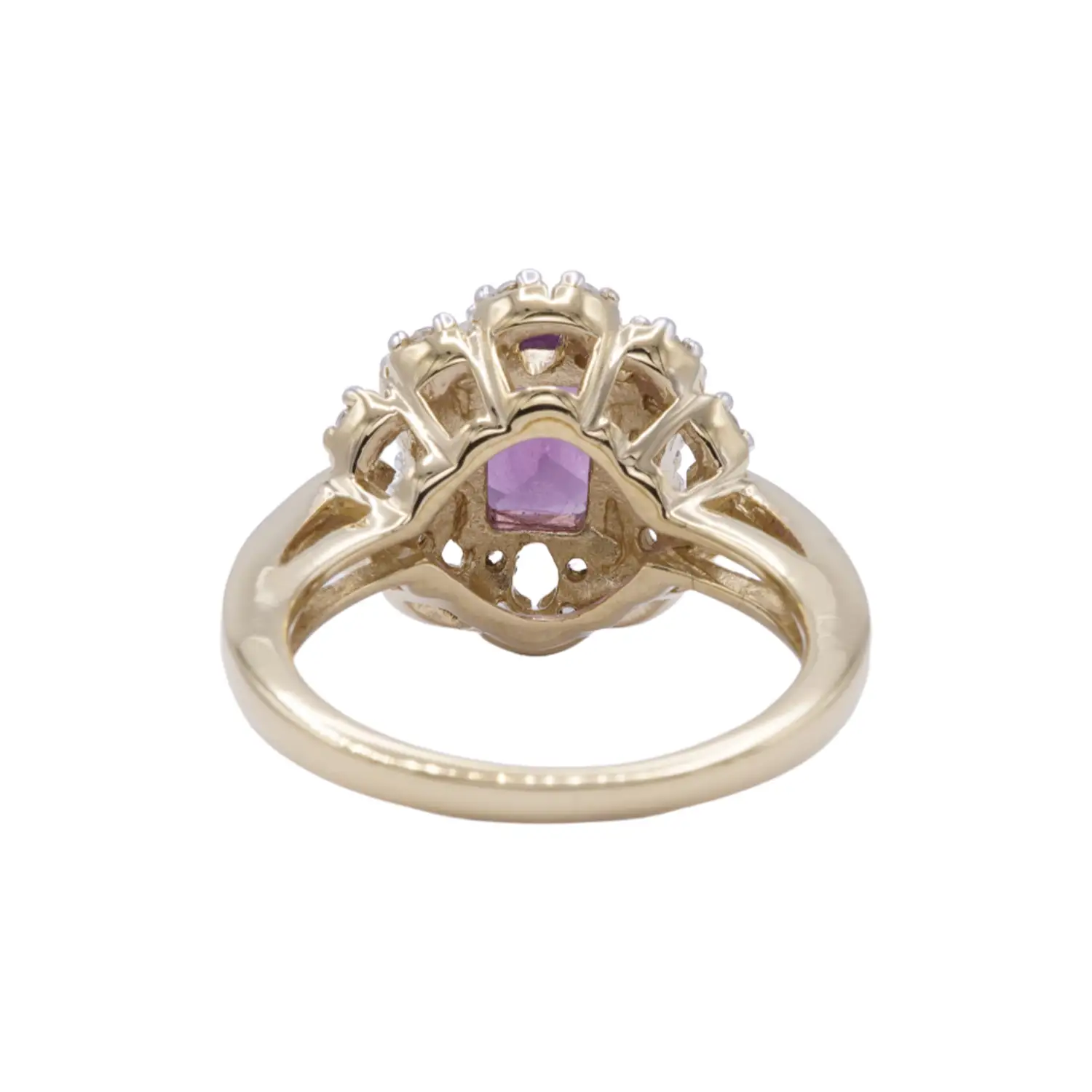 แหวนเงิน925 ชุบทอง14K ประดับเกรป การ์เนต และเซอร์คอนสีขาว - Image 4
