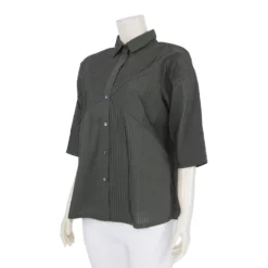 เสื้อเชิ้ตแขน 3 ส่วน ผ้าตีเกล็ดผสม - Image 2