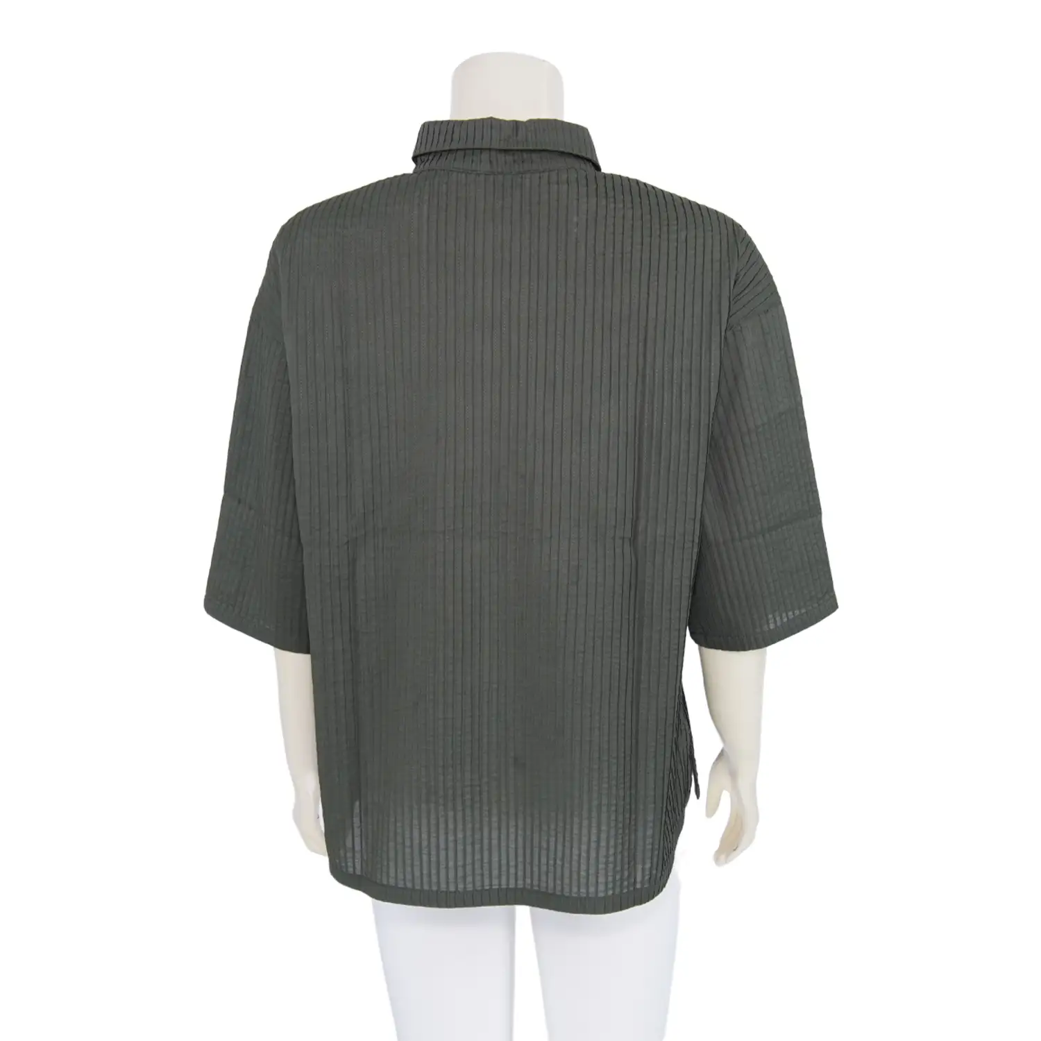 เสื้อเชิ้ตแขน 3 ส่วน ผ้าตีเกล็ดผสม - Image 3