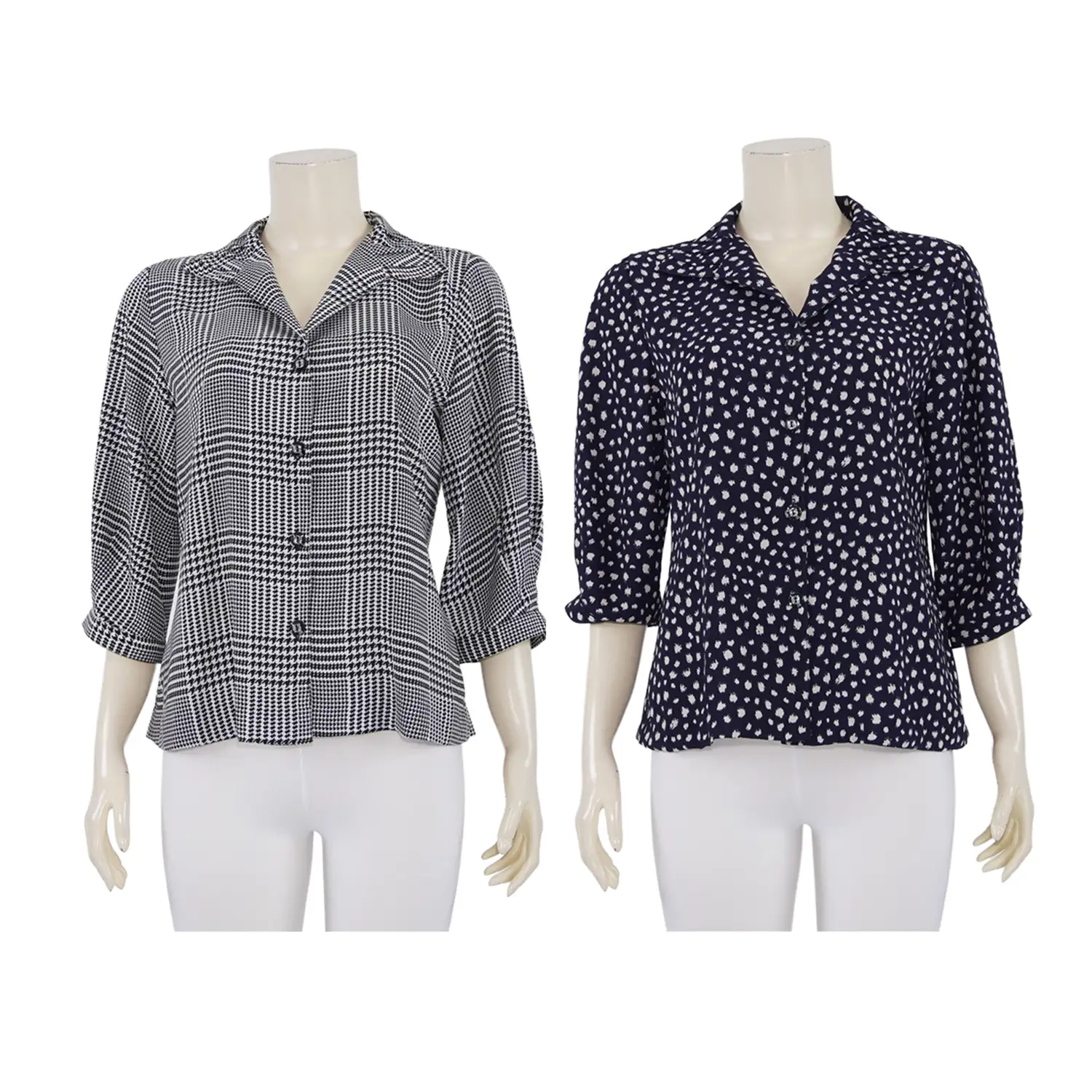 เสื้อเชิ้ตคอปกปีกนก แขน 3 ส่วน