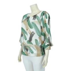 เสื้อสตรีคอปาด แขน 4 ส่วน แขนพองอัดพลีท - Image 2