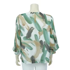เสื้อสตรีคอปาด แขน 4 ส่วน แขนพองอัดพลีท - Image 3
