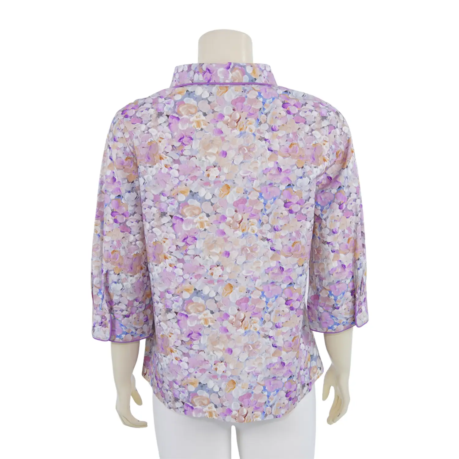 เสื้อเชิ้ต รูดปลายแขนพอง ยาว 4 ส่วน ผ้าลายดอกไม้Itokin Boutique - Image 3